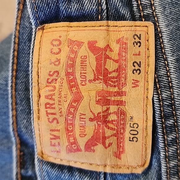 Vintage Levis Jeans 505 Mens Size 32x32 Light Blue Straight Denim Red Tag 90s - Picture 15 of 15